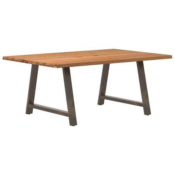 vidaXL Table à manger avec bord naturel 180x100x74cm bois massif chêne