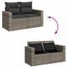 vidaXL Ensemble de canap&eacute; de jardin avec coussin 18 pcs Gris polyrotin