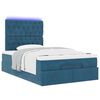 vidaXL Cadre de lit ottoman avec matelas bleu fonc&eacute; 120x190 cm velours