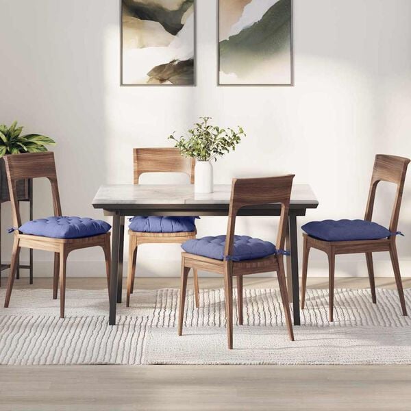 vidaXL Coussins de siège 2 pcs Bleu denim 40 x 40 x 6 cm tissu