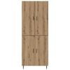 vidaXL Haut Armoire 2 pcs Ch&ecirc;ne artisanal Bois Agglom&eacute;r&eacute; et Verre