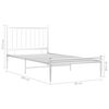 vidaXL Cadre de lit sans matelas blanc m&eacute;tal 90x200 cm