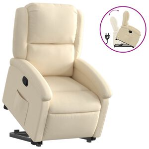 vidaXL Fauteuil inclinable Cr&egrave;me Tissu