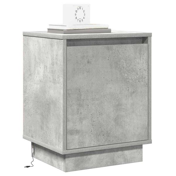 vidaXL Cabinet de chevet Gris b&eacute;ton 39 x 34,5 x 50 cm