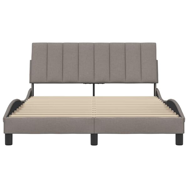 vidaXL Cadre de lit sans matelas Hanko taupe 140x190 cm tissu