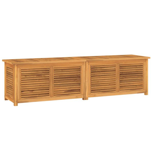vidaXL Bo&icirc;te de rangement jardin et sac 200x50x55 cm bois massif teck