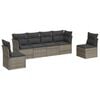 vidaXL Salon de jardin 6 pcs avec coussins gris r&eacute;sine tress&eacute;e