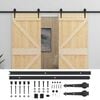 vidaXL Porte coulissante 2 pc 100 x 210 cm Bois de pin massif