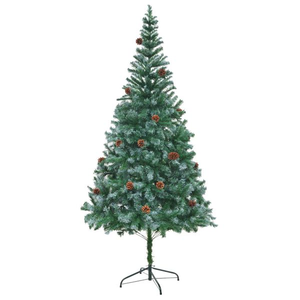 vidaXL Arbre de No&euml;l artificiel avec pommes de pin 210 cm