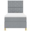 vidaXL Lit &agrave; ressorts avec matelas Gris clair 100 x 200 cm tissu