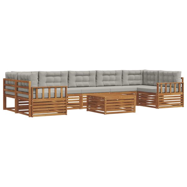 vidaXL Ensemble de canap&eacute;s d'ext&eacute;rieur 8 pcs Gris Naturel et Clair