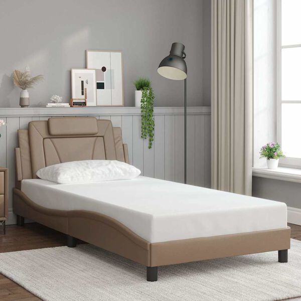 vidaXL Cadre de lit Viana sans matelas cappuccino 100x200 cm similicuir