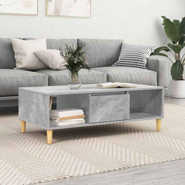 vidaXL Table basse Gris béton 103,5 x 60 x 35 cm Bois d'ingénierie