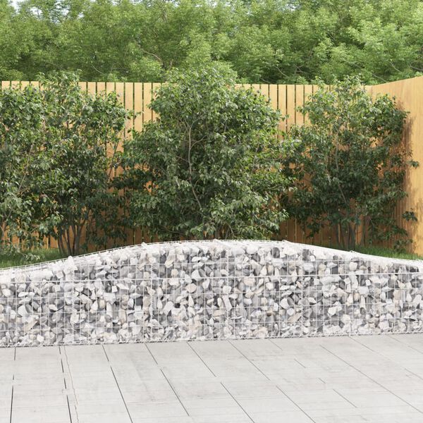 vidaXL Paniers à gabions arqués 2 pcs 400x50x40/60 cm Fer galvanisé