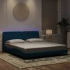 vidaXL Cadre de lit avec LED sans matelas bleu 180x200 cm velours