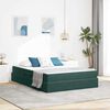 vidaXL Lit avec rangement et matelas Vert fonc&eacute; 140 x 200 cm Velours