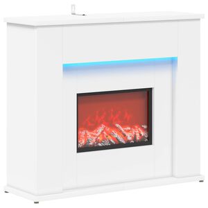 vidaXL Chemin&eacute;e avec ruban LED Blanc 63 x 20 x 54,5 cm