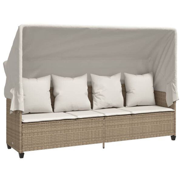 vidaXL Salon de jardin avec coussins 5 pcs beige r&eacute;sine tress&eacute;e