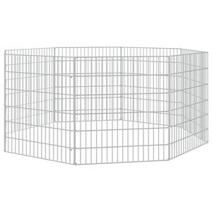 vidaXL Enclos pour animaux en libert&eacute; 8 panneaux 54x60cm fer galvanis&eacute;