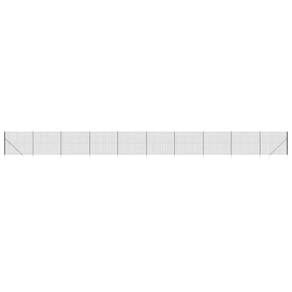 vidaXL Cl&ocirc;ture en treillis m&eacute;tallique et ancrage anthracite 1,8x25 m