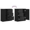 vidaXL Buffets 2 pcs Noir 60x30x70 cm Bois d'ingénierie