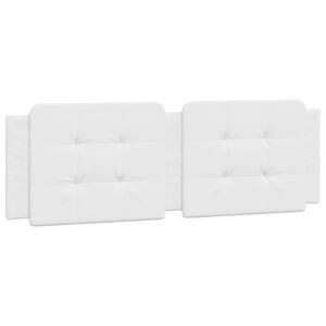 vidaXL Coussin de t&ecirc;te de lit Zadar blanc 152 cm similicuir