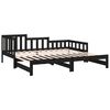 vidaXL Lit coulissant sans matelas noir 2x(90x190) cm