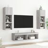 vidaXL Meuble TV avec lumi&egrave;res LED sonoma gris 60x30x30 cm