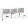 vidaXL Meuble TV Blanc brillant 102x35x50 cm Bois d'ing&eacute;nierie