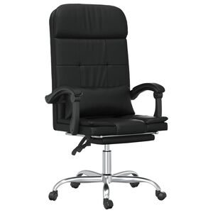 vidaXL Fauteuil de massage inclinable de bureau noir similicuir