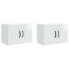 vidaXL Meuble mural PORTO 2 pcs Blanc brillant Bois d'ing&eacute;nierie