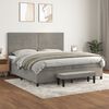 vidaXL Sommier &agrave; lattes de lit et matelas Gris clair 200x200cm Velours