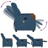 vidaXL Fauteuil inclinable de massage Bleu Tissu
