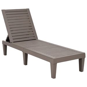 vidaXL Chaise longue marron clair 155x58x83 cm polypropyl&egrave;ne