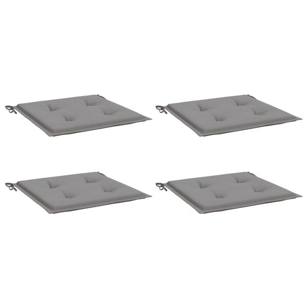 vidaXL Coussins de chaise jardin lot de 4 gris 50x50x4 cm tissu oxford