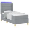 vidaXL Lit &agrave; ressorts avec matelas Gris clair 90 x 200 cm tissu