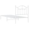 vidaXL Cadre de lit métal sans matelas avec tête de lit blanc 90x200cm