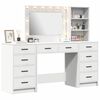 vidaXL Table de Toilette avec tiroir 3 pcs Blanc Bois d'ing&eacute;nierie