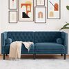 vidaXL Canap&eacute; Chesterfield avec traversins 2 places bleu velours