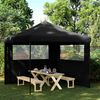 vidaXL Tente de r&eacute;ception pliable escamotable 2 parois lat&eacute;rales noir