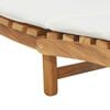 vidaXL Transat Blanc cr&egrave;me 188 x 55 x 59 cm Bois de teck solide