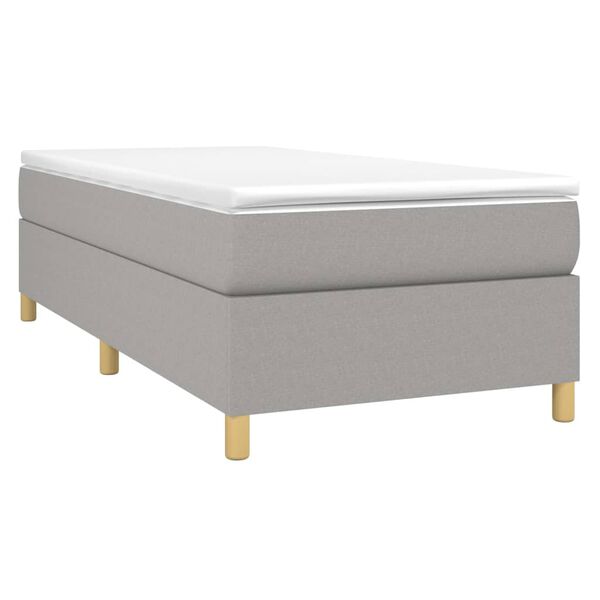 vidaXL Sommier à lattes de lit avec matelas Gris clair 90x200 cm Tissu
