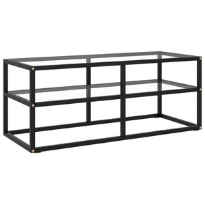 vidaXL Meuble TV avec verre tremp&eacute; Noir 100x40x40 cm