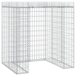 vidaXL Mur de gabion pour poubelle 110x91x120 cm fer galvanis&eacute;