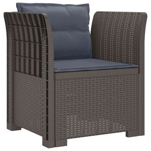 vidaXL Fauteuil 1 place avec coussins look rotin PP Gris clair