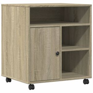 vidaXL Support d'imprimante avec roulettes ch&ecirc;ne sonoma 60x50x67 cm