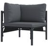 vidaXL Ensemble de canap&eacute; de jardin avec coussin 12 pcs Noir Acier