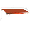 vidaXL Auvent automatique capteur de vent/LED 450x300 cm Orange marron