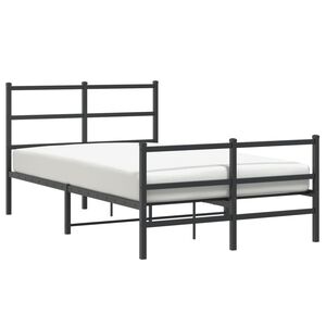 vidaXL Cadre de lit m&eacute;tal sans matelas avec pied de lit noir 120x190cm