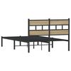 vidaXL Cadre de lit en métal sans matelas chêne sonoma 120x190 cm